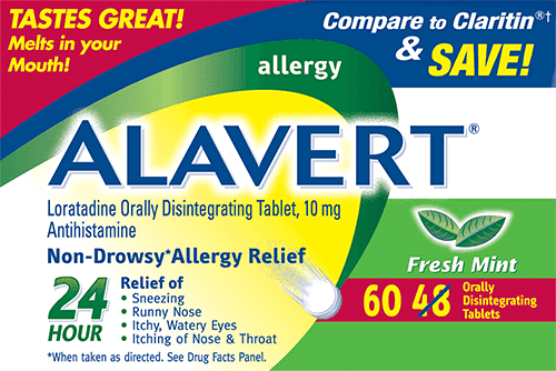 Alavert Allergy Fresh Mint packaging