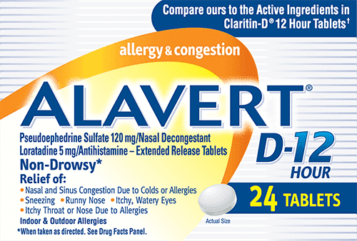Alavert D-12 packaging